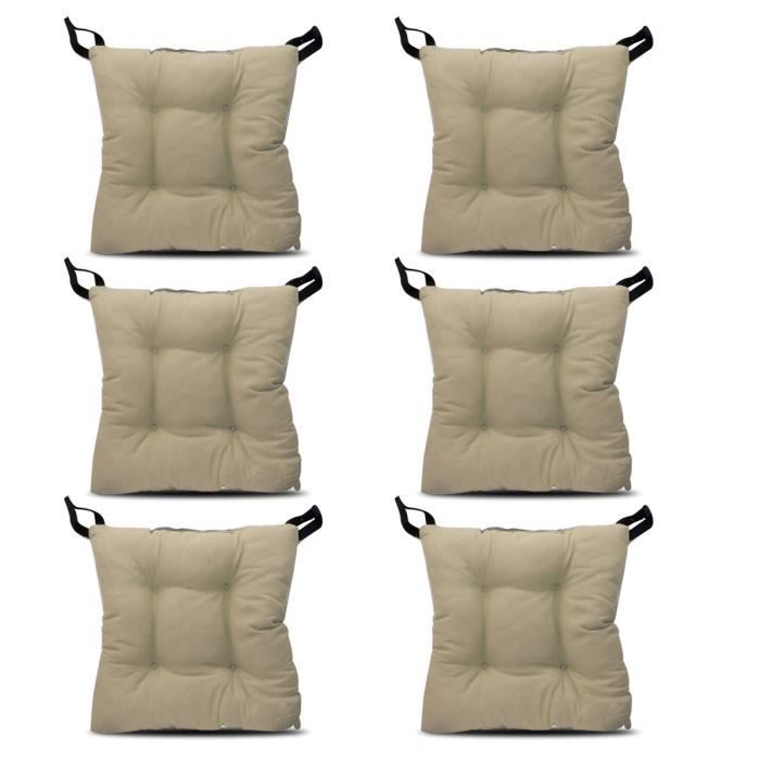 Lot De 3 Coussins De Palette Terrasse - Tissu Oxford Imperméable Blanc Crème, Rembourrage Confortable