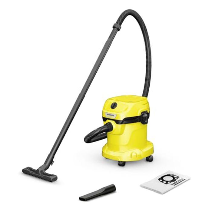 Aspirateur sec et humide - Kärcher - WD 2 Plus V-15/4/18 - 1000 W - 15 L - Jaune