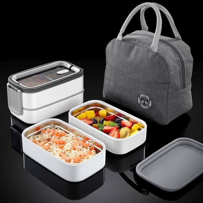 Boite Inox Lunch Box Double Deluxe 190cl alimentaire repas bureau