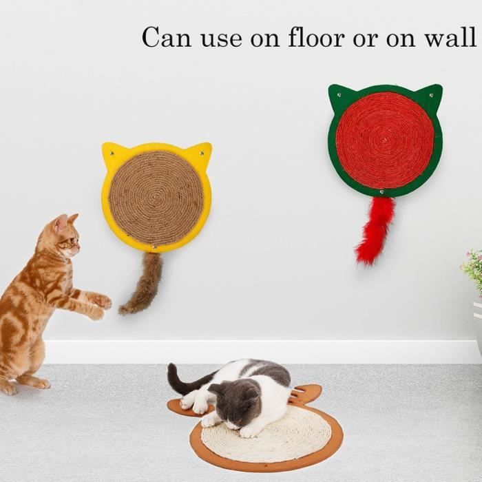 Chat Griffoir Mural Sisal Coussin Griffoir Couleur Jaune 380 380mm Decoration Murale De Maison Jouet De Chat Cdiscount Animalerie