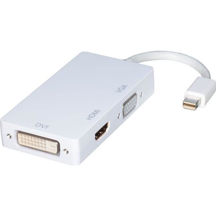 Basics Adaptateur Mini DisplayPort vers HDMI/DVI/VGA 0,91 Meters Blanc & Câble Mini DisplayPort vers DisplayPort 