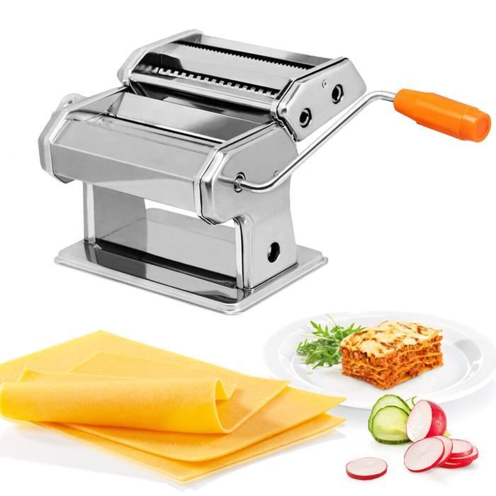 Machine à Pâtes Manuelle En Inox - 5 Moules Inclus Pour Spaghetti, Fettuccine, Légumes - Facile à Nettoyer, Durable