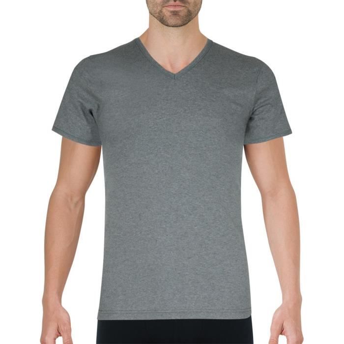 T-Shirt Scotch & Soda M Gris Coton Jersey Col Rond Homme Mélange
