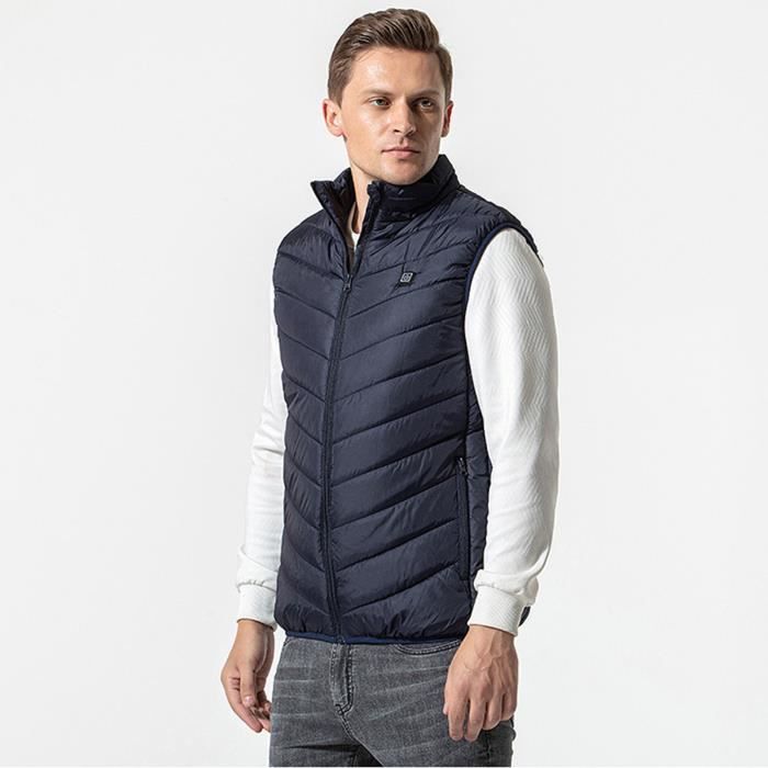 Gilet Chauffant électrique Unisexe - 3 Températures (45°C à 65°C), 5 Zones De Chauffage (dos, Ventre) - Lavable, Pour Ski, Randonnée, Travail Extérieur