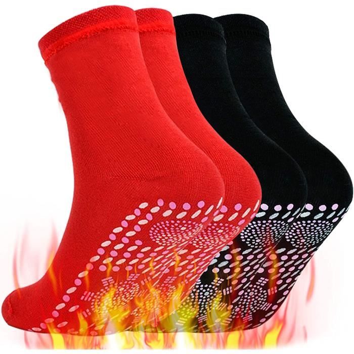 2 Paires Chaussettes Auto-chauffantes Chaussettes Chauffantes Chaussettes Chaude Unisexe pour Randonnée Ski Pêche