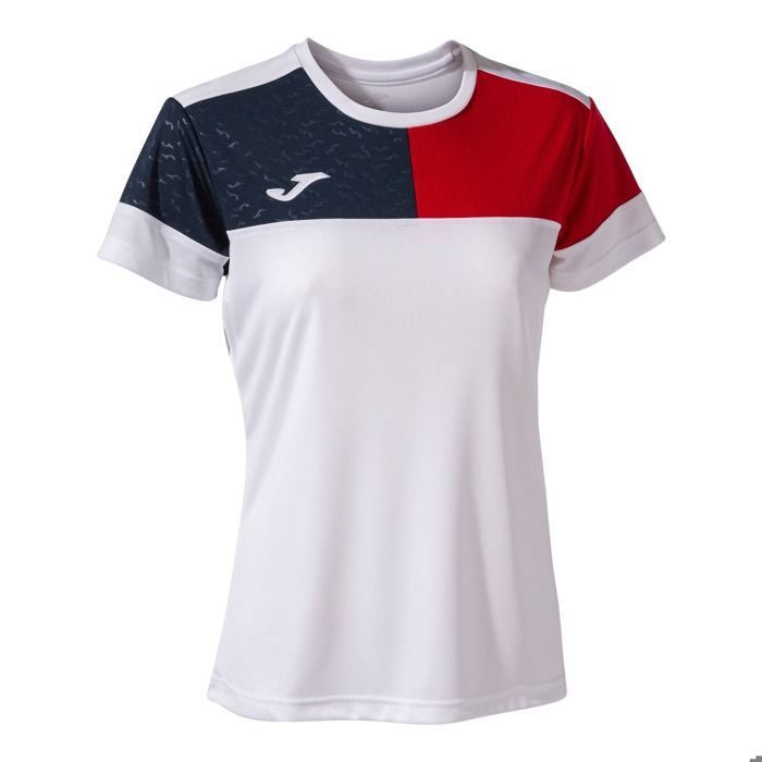 T-shirt femme Joma Crew V — léger et résistant manches courtes blanc T-shirt femme Joma Crew V — léger et résistant manches courtes blanc