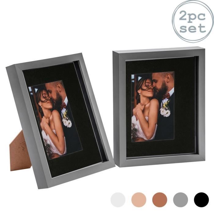 Cadre Boîte à Ombre 22x27 Cm - Profondeur 3 Cm - Bois Noir - Pour Médailles, Fleurs Séchées, Souvenirs