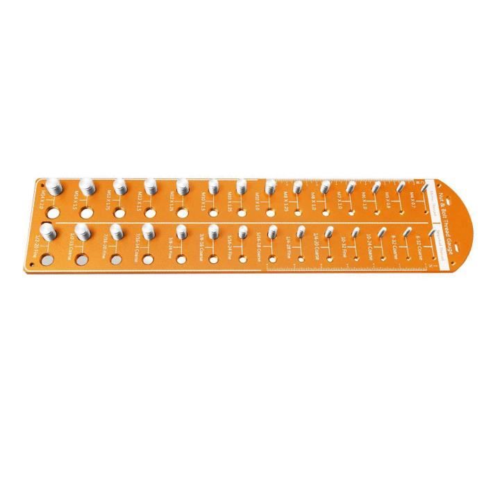 Vérificateur De Filetage écrou/boulon - 26 Jauges (14 Pouces + 12 Métriques) - Outil Bricolage, Mécanique