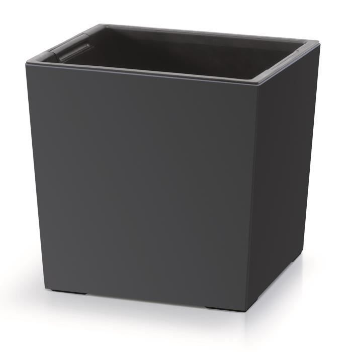 Pot de fleurs Prosperplast, avec insert, hauteur 29cm, anthracite, Heos