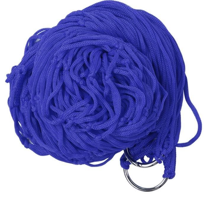 pwshymi hamac extérieur hamac confortable en maille de nylon, lit suspendu à double balançoire pour le sport outillage bleu