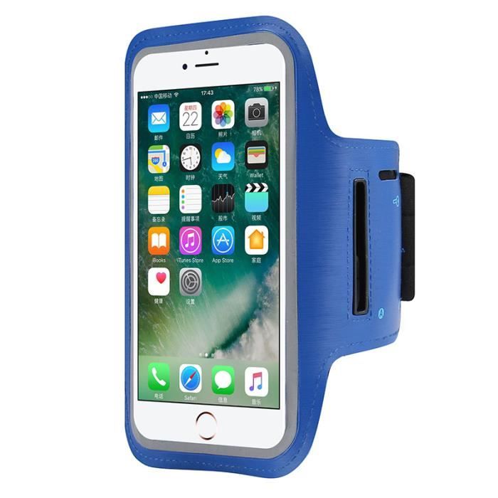 Lot De 3 Brassards De Sport élastiques Pour Smartphone - Bleu - Course, Fitness, Yoga