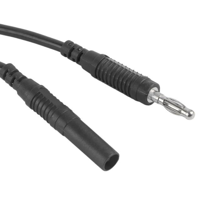 2 Cordons De Test Banane 4mm - Pour Multimètre, Tests électriques - Laiton Nickelé - Rouge Et Noir