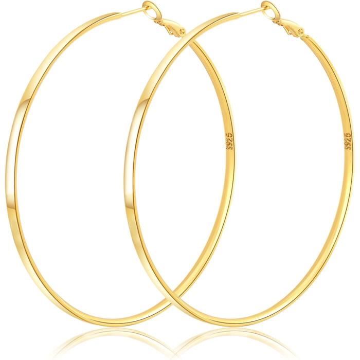 Boucles D'oreilles Créoles En Argent 925 Avec Cristaux - Cadeau Bijou Pour Femme - Poinçonné, Livré Du Royaume-Uni