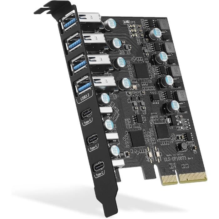 YEELIYA USB 3.2 Expansion Card 10Gbps 8 Ports USB PCI Express Card for Desktop PC Windows 7/8/10 Linux