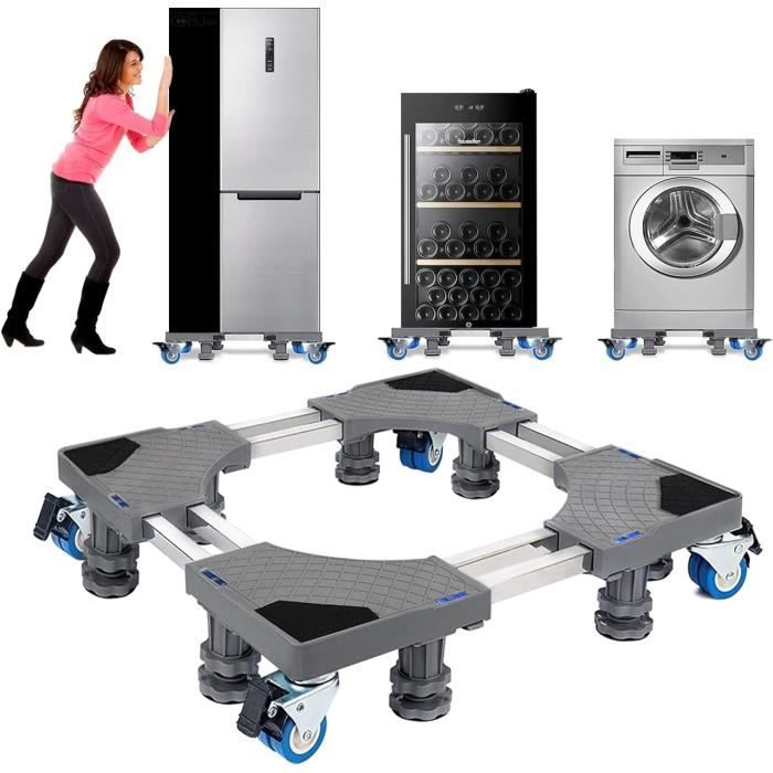 Base Mobile Réglable Pour Lave-Linge Et Réfrigérateur - 4 Roues Avec Frein | Support Jusqu'à 300 Kg