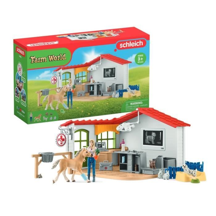 Cabinet vétérinaire avec animaux, coffret de 43 pièces avec figurine vétérinaire, animaux et accesso