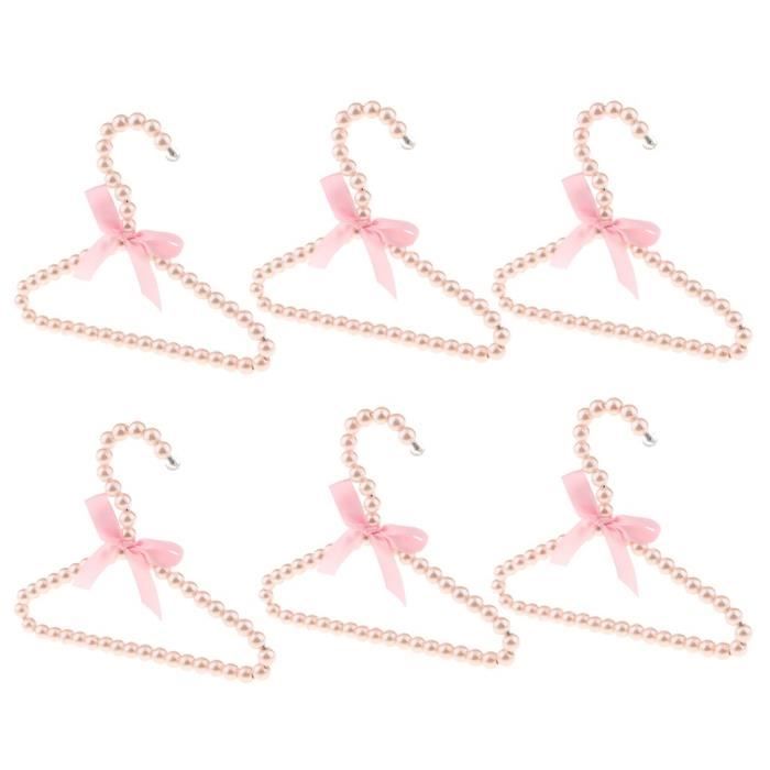 6pcs Cintres Perles Enfant Bebe En Pvc Suspension Pour Pantalon Jupe Vetement cm Bowknot Rose 92 Cdiscount Maison