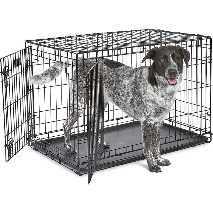 Cage pliante à deux portes pour chiens