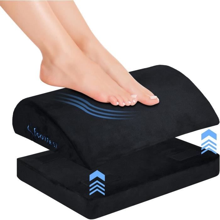 Repose-pieds De Bureau Ergonomique - Hauteur Et Angle Réglables - Coussin Moelleux, Surface Massante - Support Jusqu'à 55kg