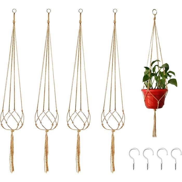 Suspension Plante Macramé Lot De 4 Porte-Plante En M…