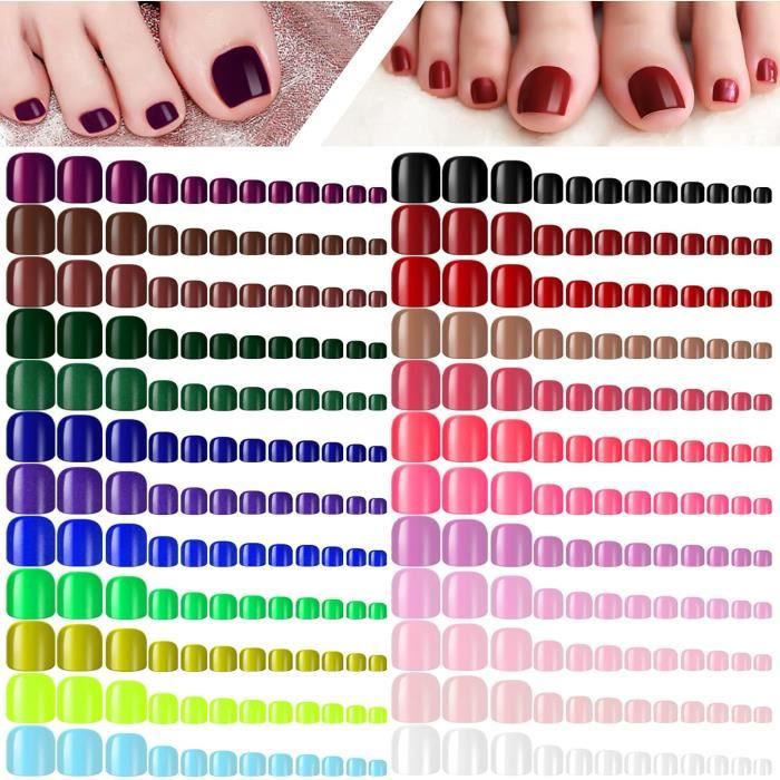 EBANKU 576 Pièces Faux Ongles d'Orteil Faux Ongles de Pieds à — free download