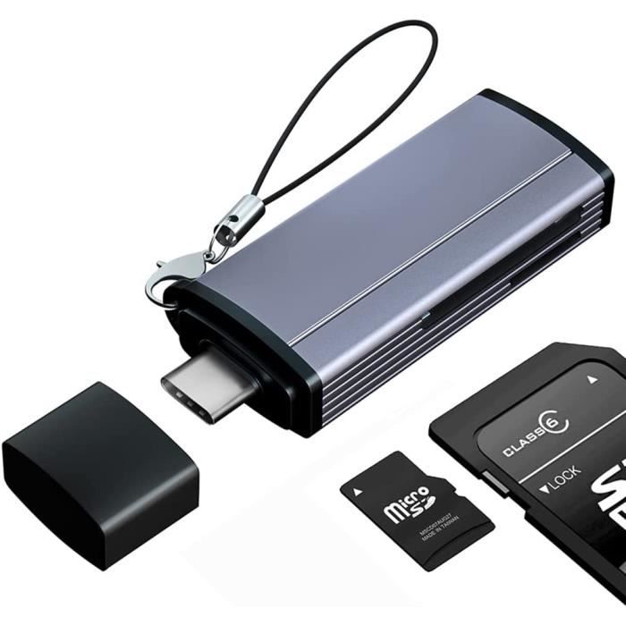 Lecteur de Carte SD USB C 3.0, IVSHOWCO Lecteur de Carte mémoire Micro SD 2  en 1, Adaptateur de Carte TF en Alm pour Carte SD Mi94 - Cdiscount  Informatique