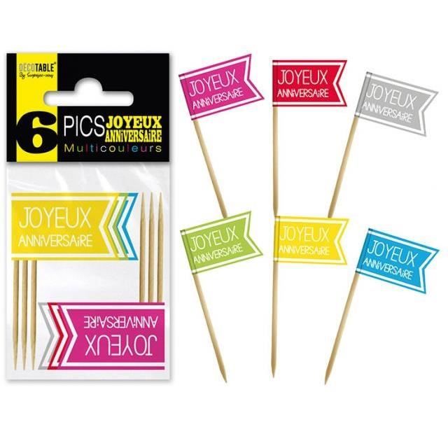 Pic Drapeau Joyeux Anniversaire X6 Ref Pdpm00 Achat Vente Pics Cocktail Apero Soldes Sur Cdiscount Des Le Janvier Cdiscount