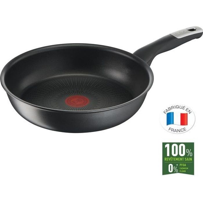 TEFAL G2550502 Poêle 26 cm UNLIMITED Tous feux dont induction - Fabrication française - Noir TEFAL G2550502 Poêle 26 cm UNLIMITED Tous feux dont induction - Fabrication française - Noir