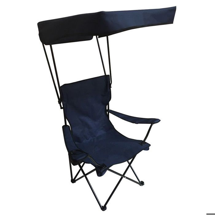 Chaise pliante avec pare soleil sunrise bleu Bleu