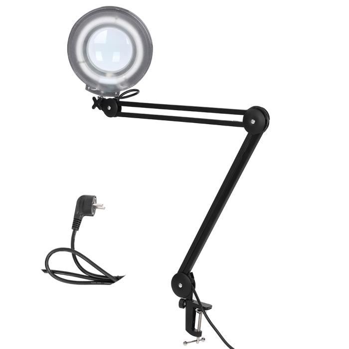 TMISHION Lumière grossissante Lampe loupe à clipser à LED 5X Lampe loupe pour gravure de