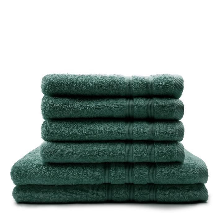 Lot De 2 Draps De Bain Tissu Éponge 100% Coton Bleu Marine 90 X 150 Cm