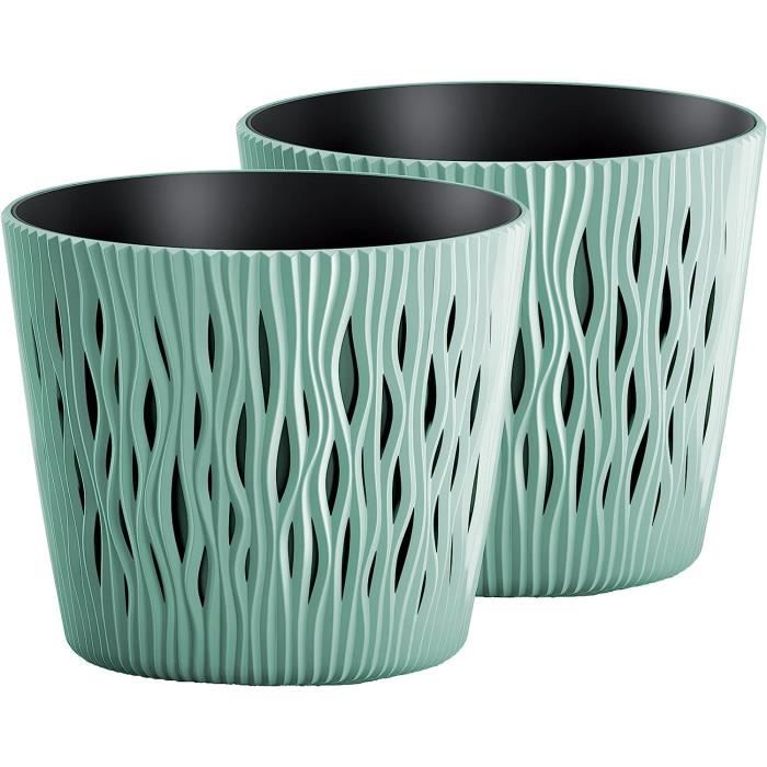 Grilles De Protection Pour Pots De Fleurs - Lot De 2 - Plastique Noir Découpable - Jusqu'à 30 Cm - Protège Sol Des Animaux Et Enfants