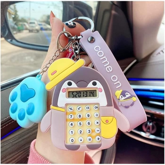 Calculatrice Porte-clés Mini - Design Bonbon Coloré - Affichage 8 Digits - Cadeau Enfant
