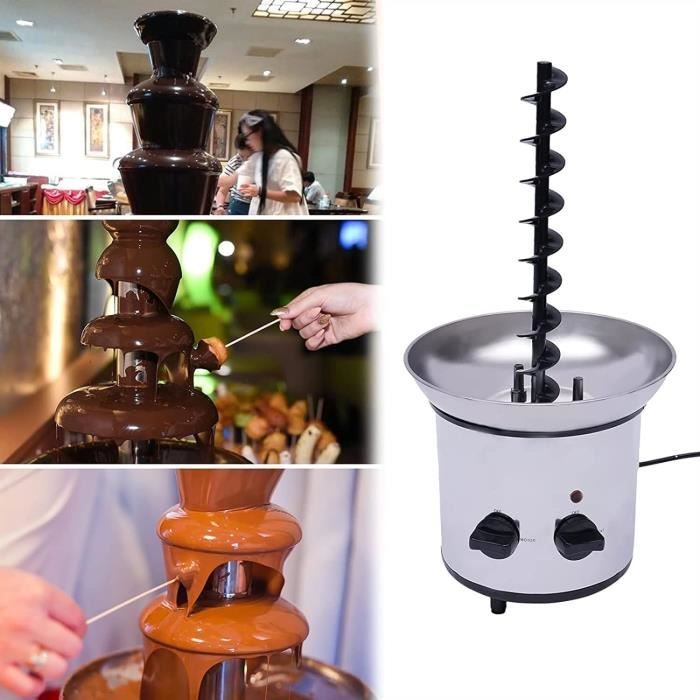 Fontaine à Chocolat 4 Niveaux Inox – Professionnelle 220V – Pour Fêtes Et Événements