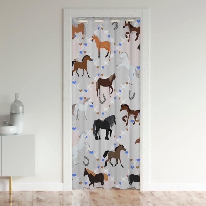Rideau De Porte Zen 86x203cm - Rideau Occultant Spa Intérieur Pour Salon Et Chambre, Décoration Élégante Zen Stone