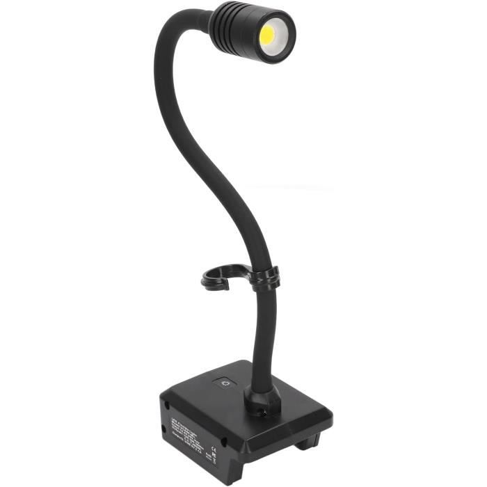 Lampe LED à Col De Cygne 5W Avec Base Magnétique Ronde – Super Pratique Pour L’atelier (AC220V, Lumière Blanche)