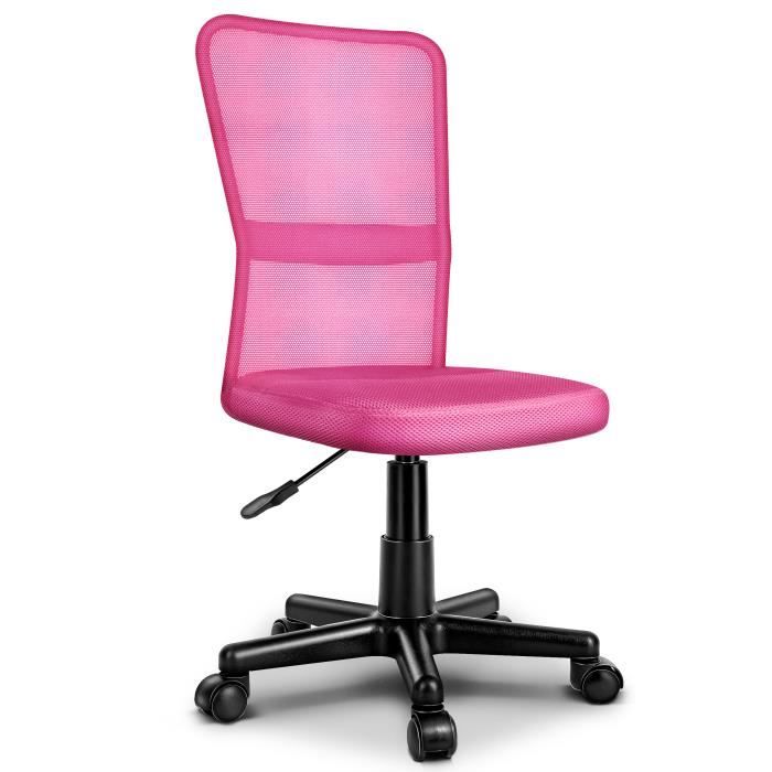 Yaheetech Chaise de Bureau sans Accoudoir Hauteur Réglable Simili Cuire  Rose L 43 x L 45,5 cm - Cdiscount Maison