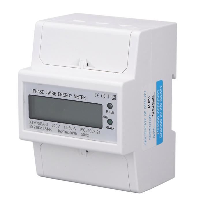 Voltmètre Ampèremètre Numérique Triphasé Rail DIN - AC 80-500V 1-100A Avec 3 Capteurs - Pour Armoire