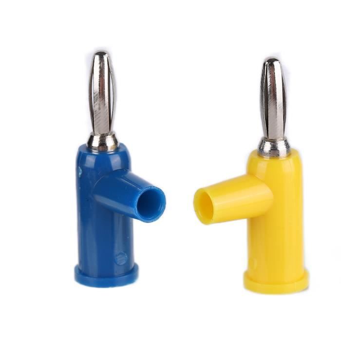 10 Fiches Banane 4mm Cuivre Plaqué Or 32A - Connecteurs Haut-Parleurs HiFi Rouge Et Noir