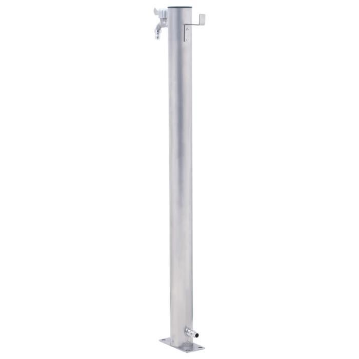 Colonne D'eau De Jardin En Acier Inoxydable 80 Cm - Avec Robinet Et Crochet - Pour Arrosage, Lavage Voiture, Irrigation