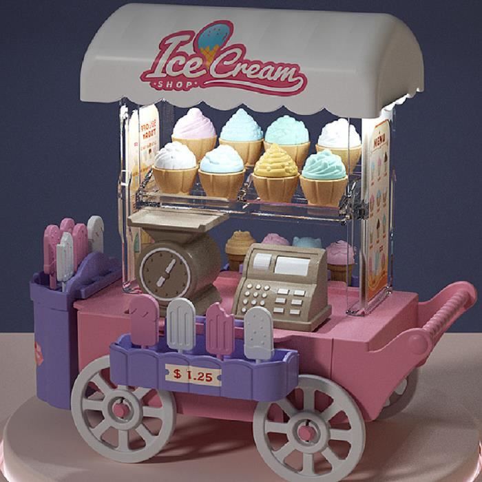 Jouet de Chariot à Glace - VGEBY - Chariot à Glace - Lumière Douce - 28 Accessoires - 3 ans+