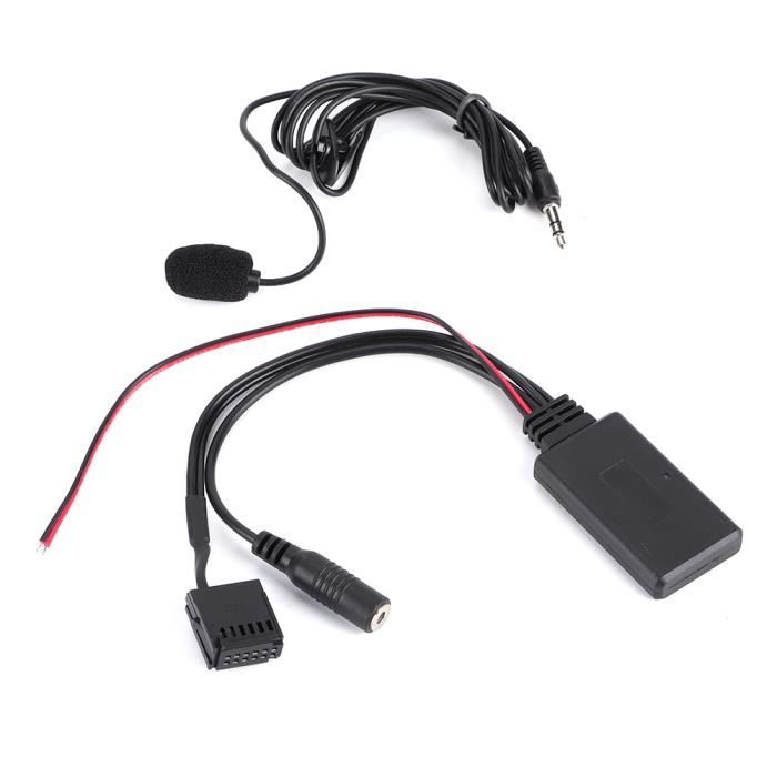 TONYSA Adaptateur Audio Bluetooth 5.0 AUX Kit Mains Libres Avec Microphone 8 Broches Pour Ford 50006000 Cd Stereo 77779493