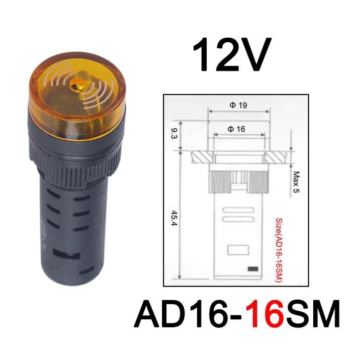 Seder 124024 Signal Lumineux 7mm 12VDC Rouge - Indicateur LED Montage Clip