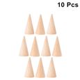10 pièces bricolage cônes non peints en bois solide cône forme parure étagère Ornamnet  MOULE A GATEAU - MOULE DE PATISSERIE-1