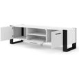 Meuble TV Stand Hi-Fi Nuka 160 cm Blanc Mat Salon Commode-1