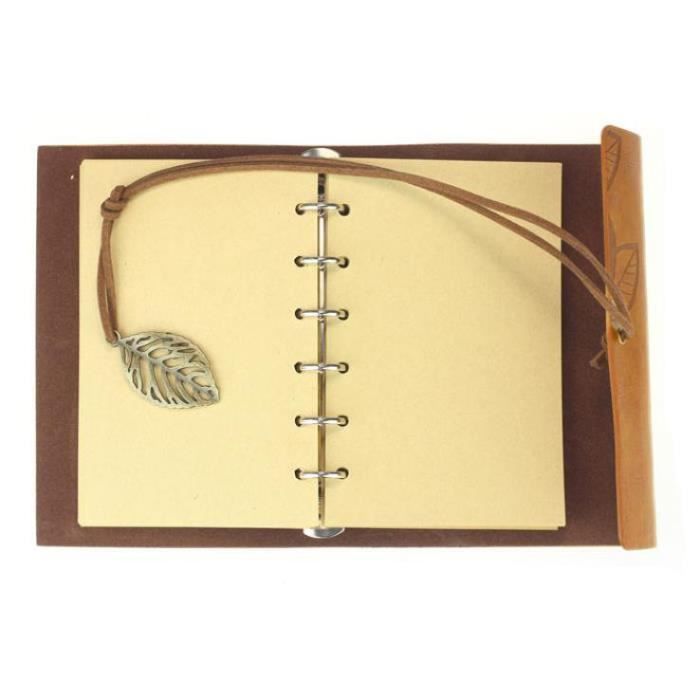 Journal de journal de carnet de cahier vierge en cuir de couverture en  feuilles - Cdiscount Beaux-Arts et Loisirs créatifs
