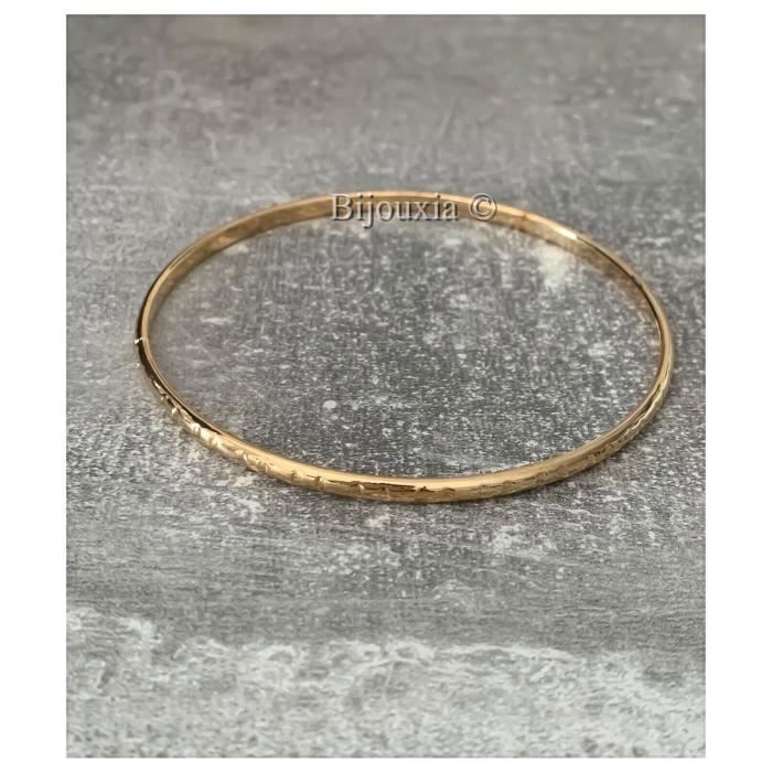 Bracelet Demi-Jonc Plaqué Or 18 Carats 6,5 cm Épaisseur mm