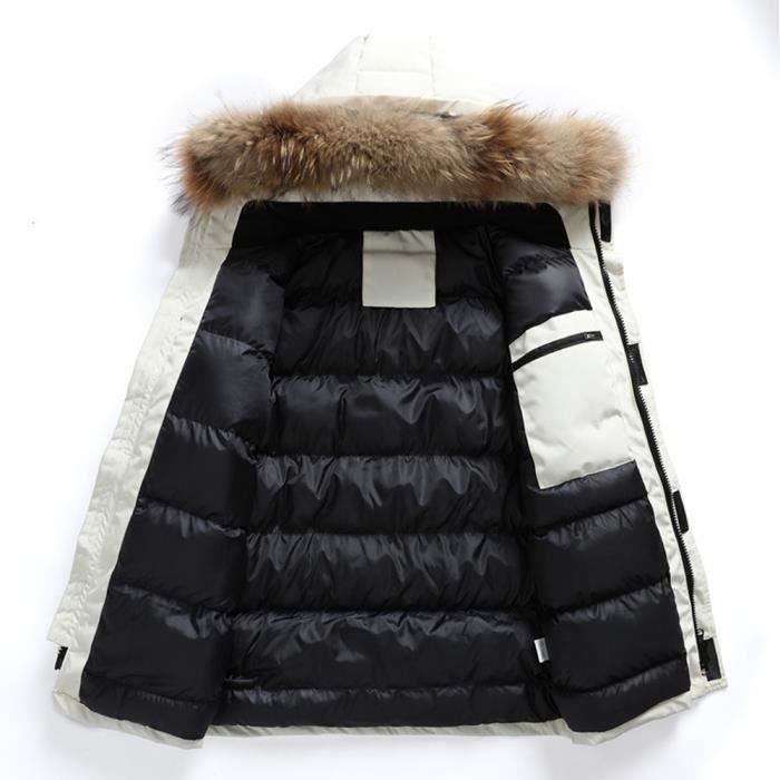 FUNMOON Doudoune Hommes Casual Capuche Hiver Luxe Marque