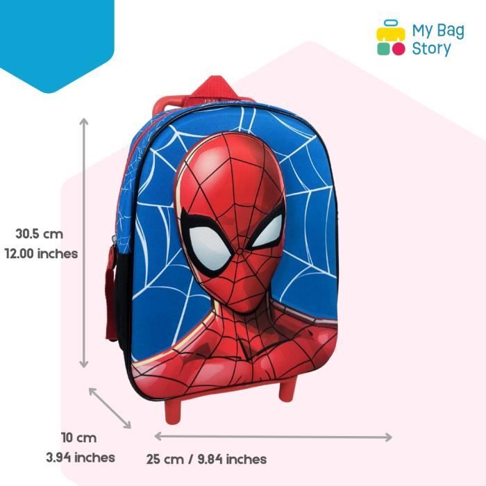 Mybagstory Trolley Spiderman Enfant Ecole Maternelle Garderie Primaire Cartable Garcon Taille 30 5 cm Bleu rouge et blanc Cdiscount Bagagerie Maroquinerie