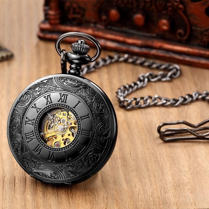 SHARPHY Montre de Poche Mecanique montres hommes Retro horloge